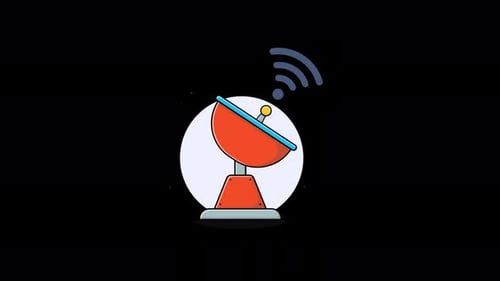 Open Antenna. Network Concept Animation Video - Transparent