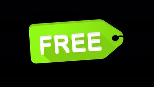 Animated free price tag with alpha channel.