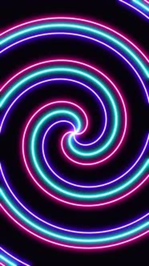 Hypnotic Colorful Neon Swirl Loop