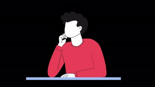 Flat Design Thinking Man Character Animation