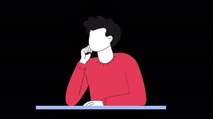 Flat Design Thinking Man Character Animation, Backgrounds Motion ...