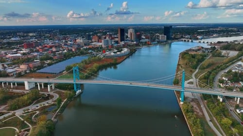 Scenery of Toledo, Ohio, USA at sunset time.