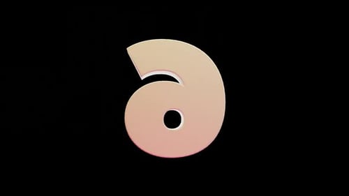 Modern Rotating 3D Number Six Clean Animation