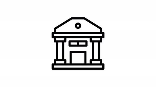 Animated Corporate Building Line Icon Reveal