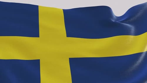 Realistic Waving Flag of Sweden Loop