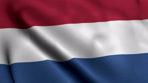Realistic Netherlands Flag Waving Loop Background