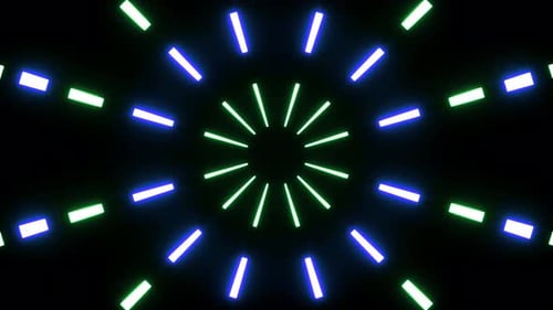 Green And Blue Laser Beam Spread Out Effect