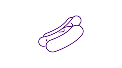 Minimalist Hot Dog Line Drawing Animation