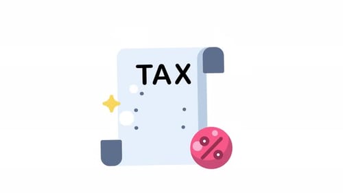 Animated Tax Document with Percentage Sign and Shimmer