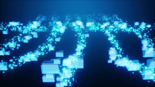 Glowing Digital Data Network Animation