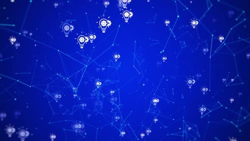 Idea Icon Plexus Technology Background Loop