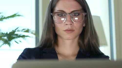 Businesswoman Works at her Computer in Office