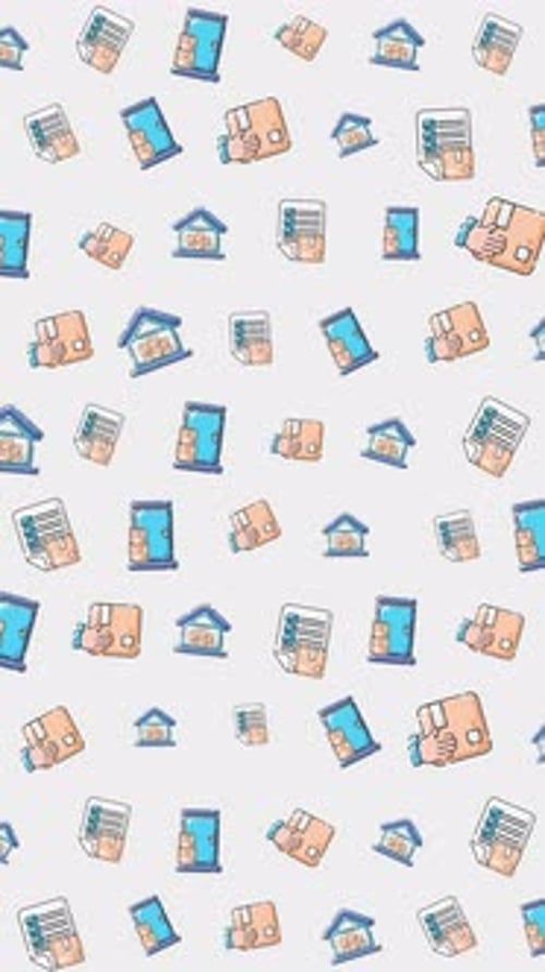 Animated Business Logistics Icons Seamless Pattern Background