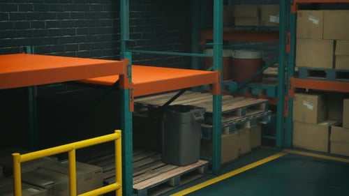Busy Warehouse With Packed Shelves