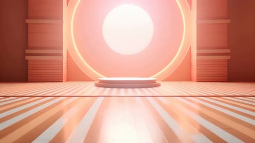 Modern Glowing Circle 3D Stage Product Display Animation