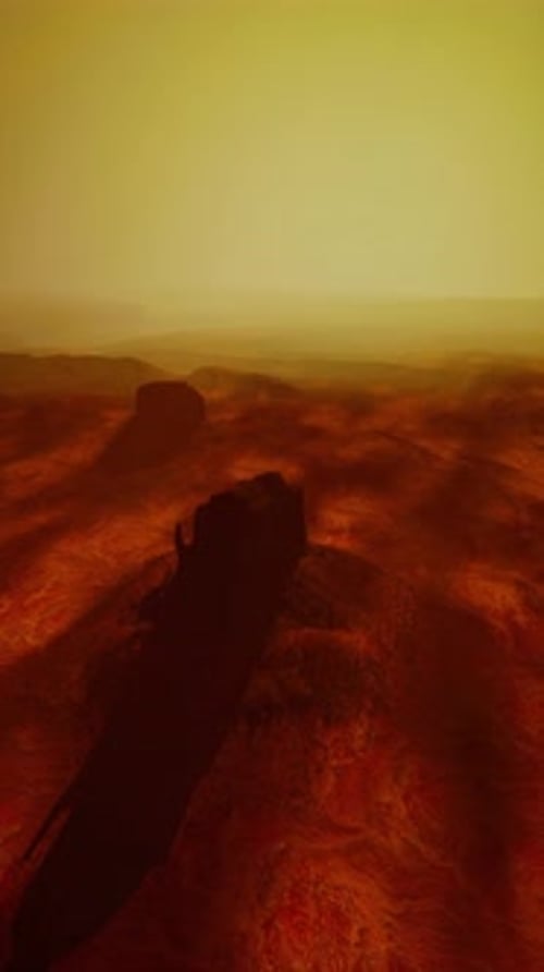 Vast Desert Landscape with Sand Dunes Sparse Vegetation and a Clear Blue Sky