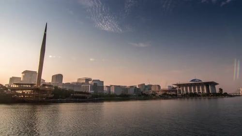 Putrajaya Lake(Tasik Putrajaya) sunrise time lapse, Putrajaya, Malaysia