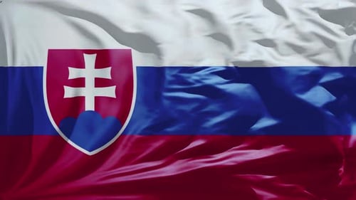 Slovakia Flag Waving Seamless Loop Animation