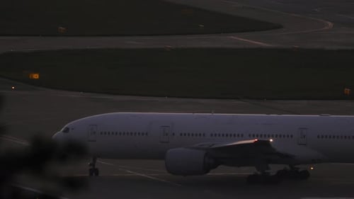 Widebody Airplane on Taxiway