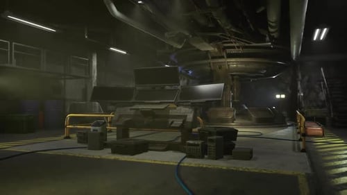 Futuristic Industrial Command Center with High Tech Equipment