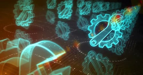 Management-Einstellung, Gang-Symbole, Loop-Cyber-Konzept