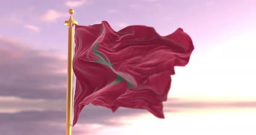 Moroccan Flag Waving in Realistic 3D Animation