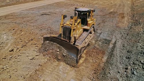 Bulldozer Heavy Machinery Construction Site Aerial