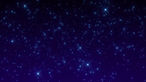 Beautiful sky is full of night stars with blue color.