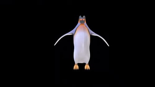 Animated 3D Penguin Character Alpha Channel