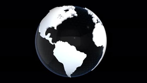 Abstract earth. 3D technology Loop ProRes 4444 A16 Alpha Channel