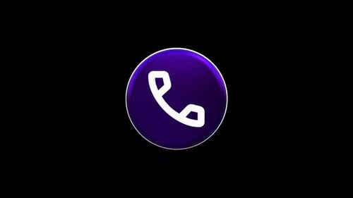 Rotating 3D Phone Call Icon Animation Loop