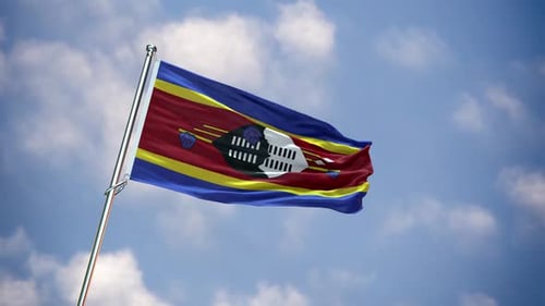 Realistic Flag Swaziland