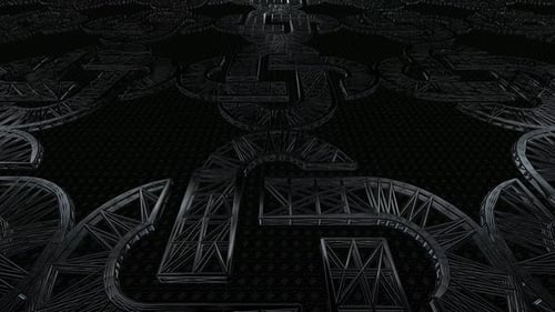 Background with Motion over Black Wireframes of Figures, Reflection, Exclusive, Shapes, 3D Render