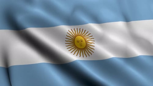 Argentina National Flag Realistic Waving Loop