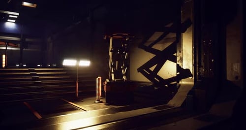 Dark Futuristic Sci-Fi Corridor Seamless Loop