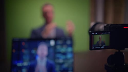 Filming in a Studio with a Professional Green Screen is Essential for a Business Presenter