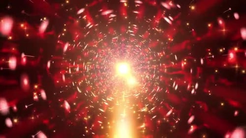 Red Energy Tunnel Light Particles
