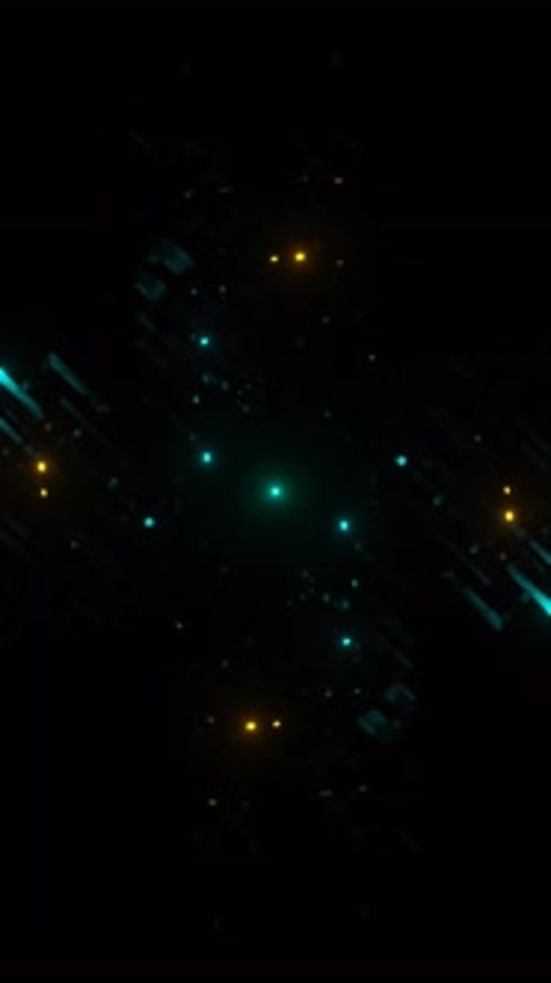 Futuristic Glowing Cybernetic Grid Cube Technology Loop Background