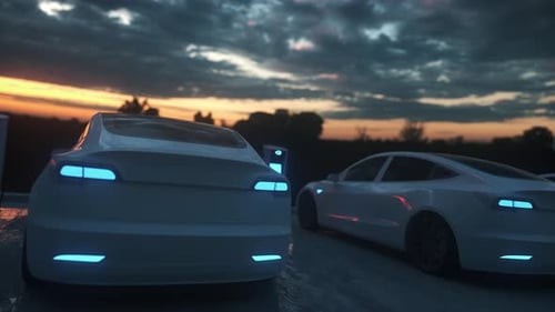 Charge station for electric cars. Electric car charger