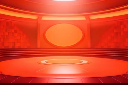 podium Futuristic showcase with platform for product displaying. Empty modern stage display