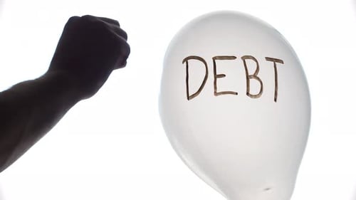 Debt bubble economic collapse concept