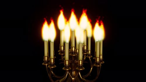 3D Vintage & Luxury Animated Chandelier with burning Flames