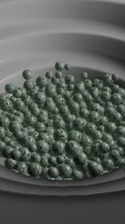 Animation 3D en boucle de boules coulissantes