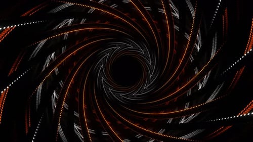 Orange And White Spiral Neon Ribbon Background Vj Loop In 4K