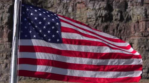 American Flag Waving Proudly in the Wind