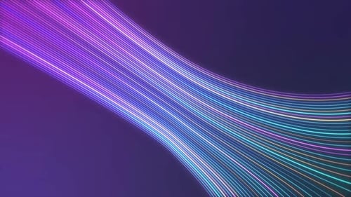 Futuristic Glowing Neon Lines Abstract Background Loop