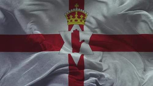 Northern Ireland Ulster Banner Flag Waving Animation