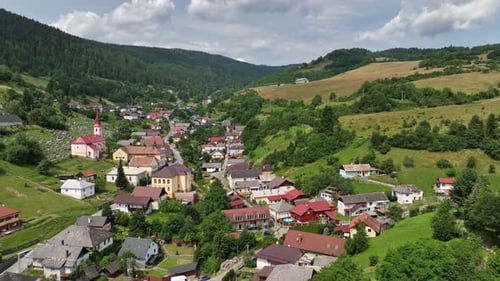 Aerial view of the village of Zakarovce in Slovakia