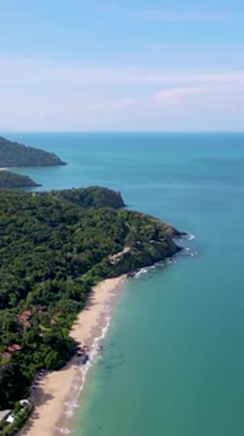 Aerial View From Drone at a Tropical Beach in Koh Lanta Thailand