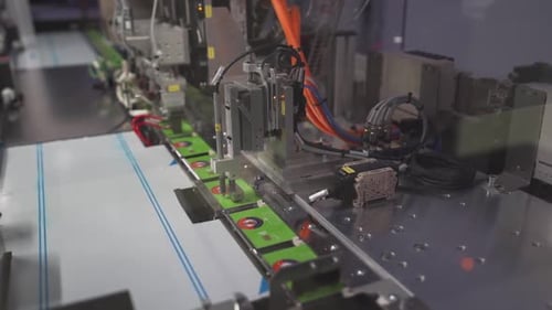 Automated Machine Printing Cards In Publication Factory. closeup